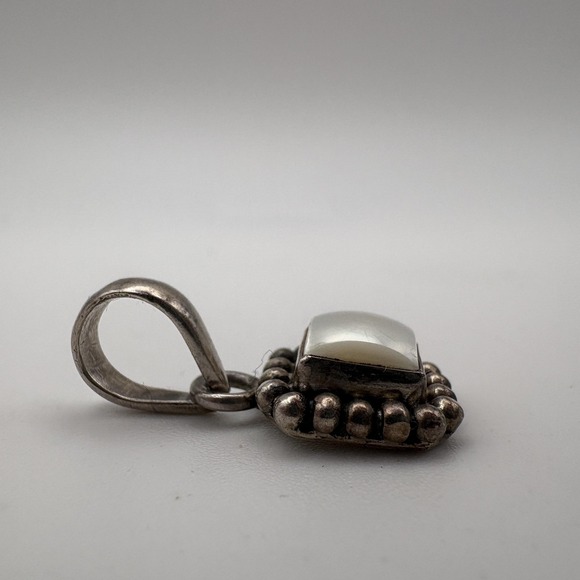 Silpada Sterling Silver 925 Mother Of Pearl Square Beaded Pendant Charm - Picture 2 of 6